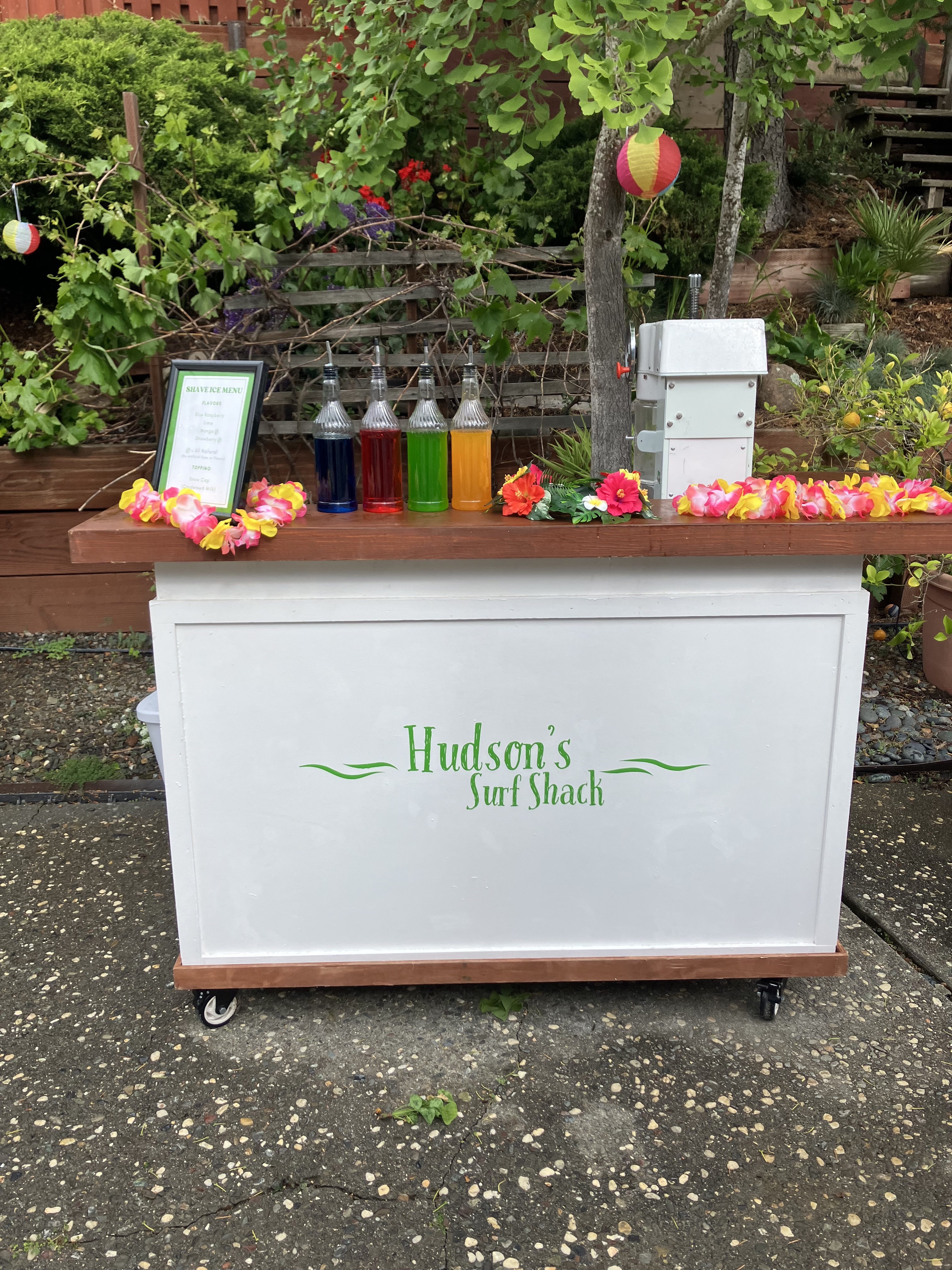 Custom branded Tropics Shave Ice bar